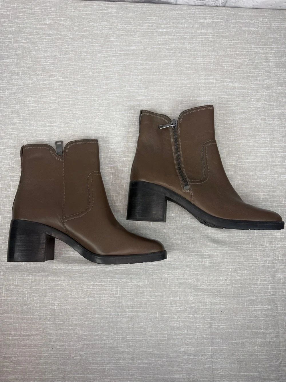 NATURALIZER Emmy Block Heel Leather Boots Size 11 - Picture 3 of 8
